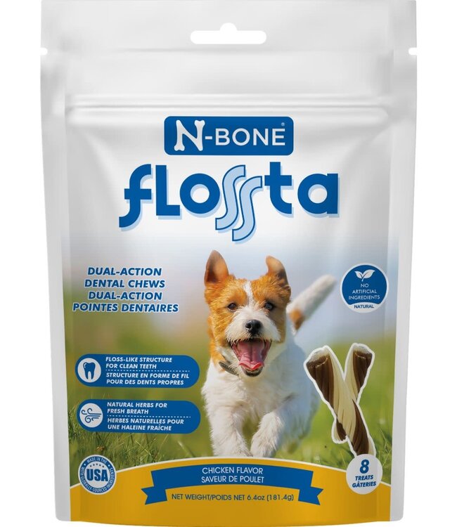 N-BONE Gâterie Dentaire Double Action Flossta pour Chien
