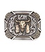 Montana Silversmiths Flair Buffalo Skull Attitude Southwestern Buckle