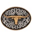 Montana Silversmiths Boucle de Ceinture Two-Tone Longhorn Attitude