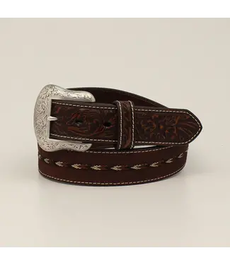 Ariat Ceinture Tolled Braided Leather Floral Brun