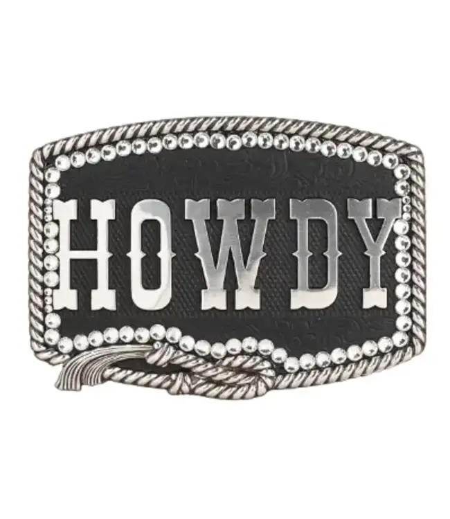 M&F Western Products Black Glitter HOWDY Western Buckle