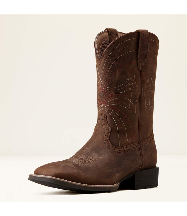 Ariat Brown Sport Wide Square Toe Cowboy Boot