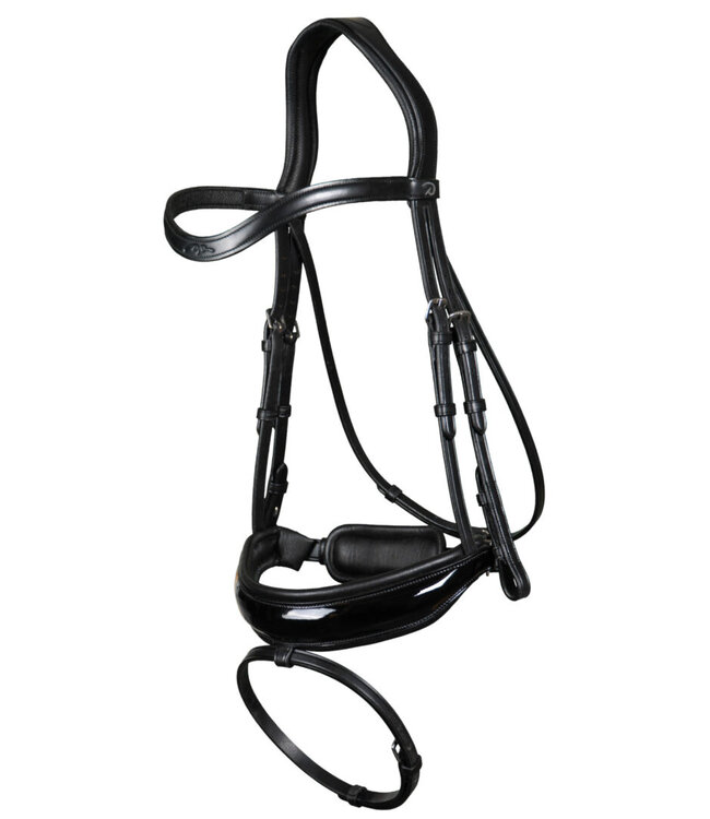 Dy'on Bride Patent Large Crank Noseband avec Flash