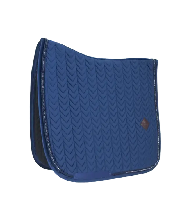 Kentucky Horsewear Tapis de Selle Velvet Pearls Navy Dressage