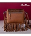 MONTANA WEST Genuine Leather Tooled Fringe Crossbody