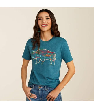 Ariat T-Shirt Bison Ranch Deap Sea Heather