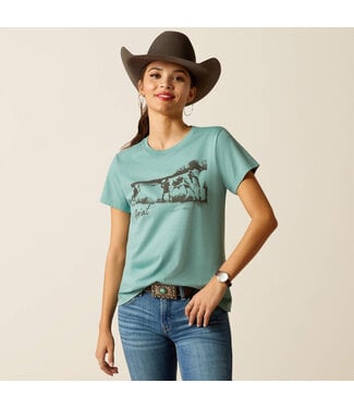 Ariat T-Shirt Wholesome Heffers Ocean Blue Heather