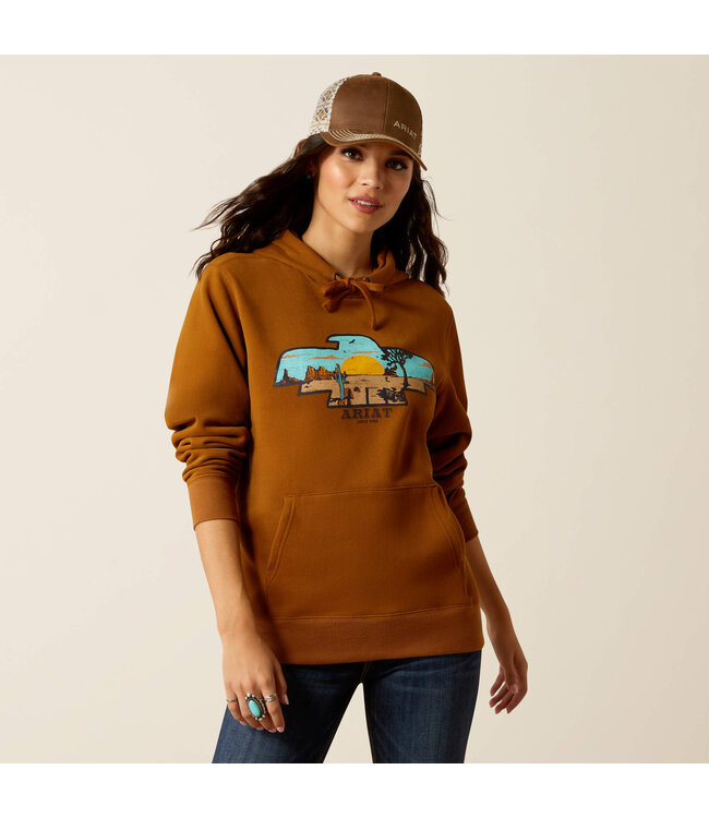 Ariat Hoodie Horizon Logo Chestnut Horse