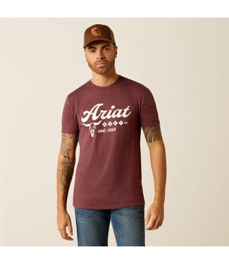 Ariat T-Shirt Established Boot Co. Maroon Heather