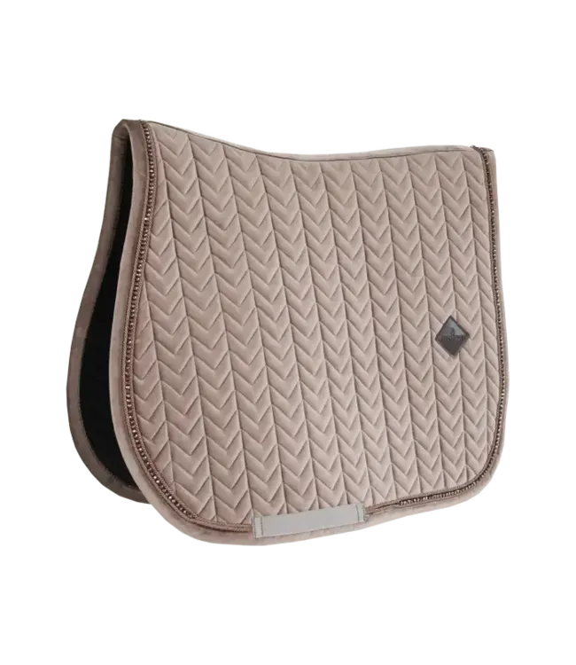 Kentucky Horsewear Saddle Pad Beige Velvet Pearls Jumping