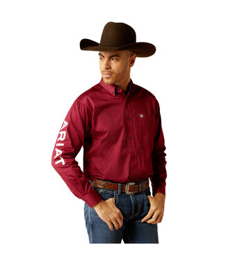 Ariat Team Logo Twill Classic Fit Dark Red Shirt