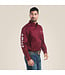 Ariat Team Logo Twill Classic Fit Burgundy Shirt