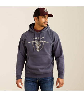 Ariat Hoodie Southwestern Longhorn Odyssey Grey