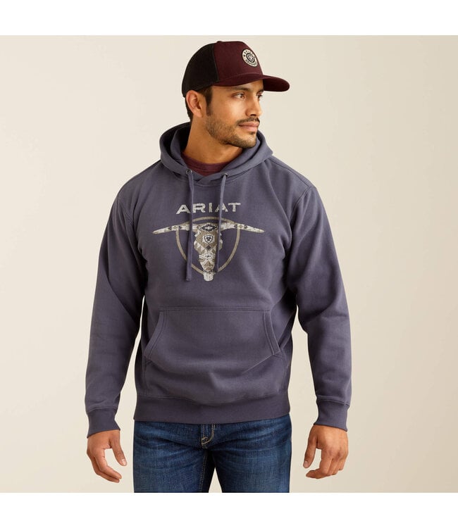 Ariat Hoodie Southwestern Longhorn Odyssey Grey