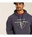 Ariat Hoodie Southwestern Longhorn Odyssey Grey