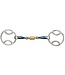 Shires Equestrian Mors Bevel Bleu double brisure avec Roller link