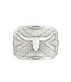 M&F Western Products Square Plate Steer Skull Geo Belt Buckle