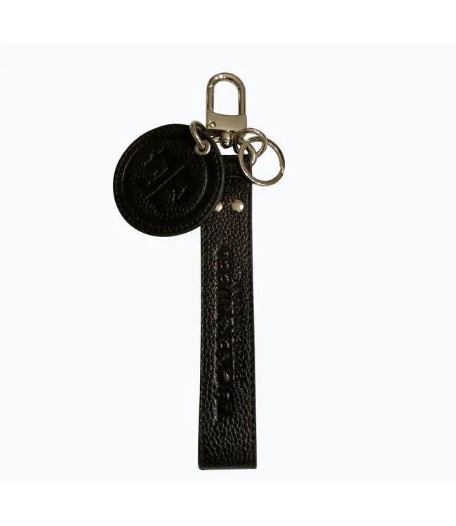 Tucker Tweed Equestrian Black leather Loop Keychain
