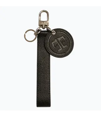 Tucker Tweed Equestrian Black leather Loop Keychain