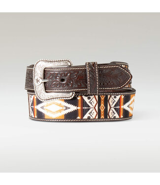 Ariat Floral Inlay Brown Western Belt