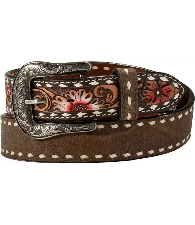 Angel Ranch Ceinture Flower Tooled Tab
