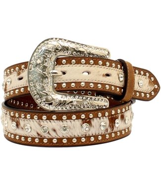 Nocona Calf Hair with Crystal Studs Western Belt