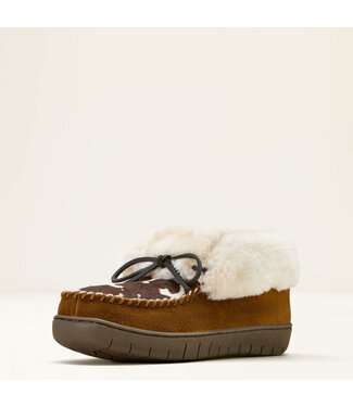 Ariat Brown Cowprint Moccasin Bootie Slipper