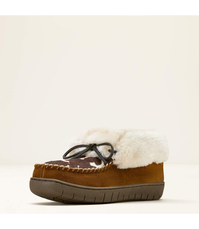 Ariat Brown Cowprint Moccasin Bootie Slipper