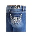 MISS ME Jeans Mid-Rise Boot Cut Cowhide Skull