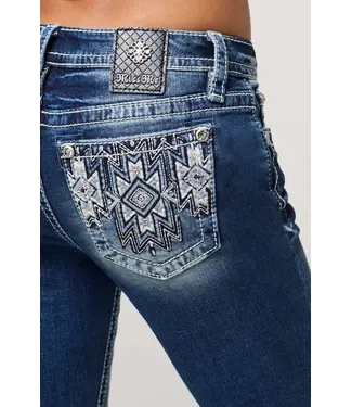MISS ME Wilde Aztec Mid-Rise Bootcut Jeans