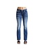 MISS ME Jeans Mid-Rise Boot Cut Cowhide Skull