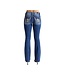 MISS ME Jeans Mid-Rise Boot Cut Cowhide Skull