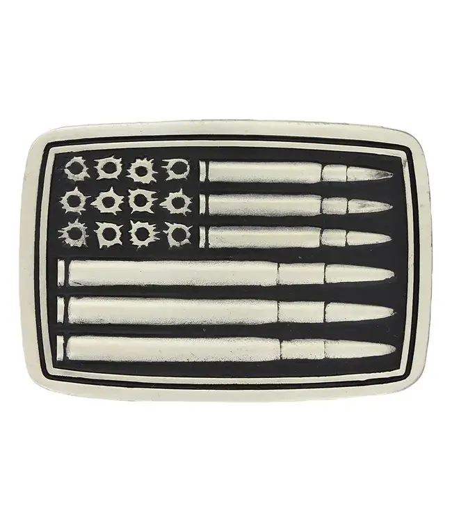 Montana Silversmiths Silver Bullet Flag Attitude Buckle