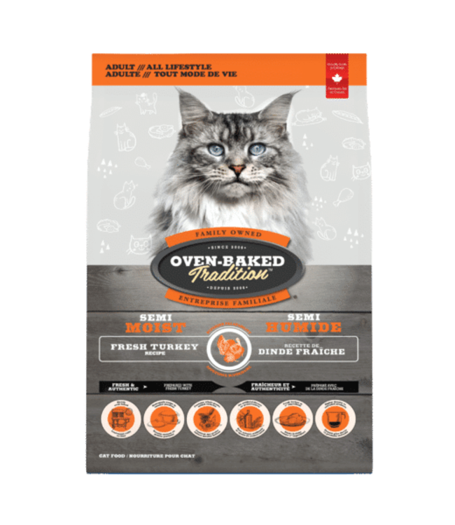 Oven-Baked Tradition Recette Semi-Humide à la Dinde pour Chat