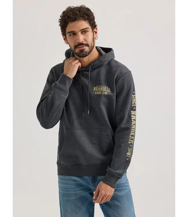 Wrangler 1947 Logo Pullover Washed Black Hoodie