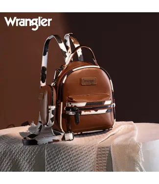 Wrangler Mini Sac à Dos avec Porte-Monnaie CowPrint Brun