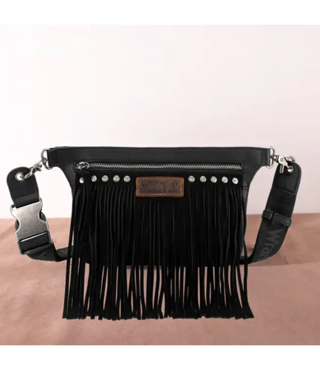 Wrangler Sling Bag Fringe Fanny Pack Belt Noir