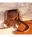 MONTANA WEST Sacoche Leather Tooled Collection Fringe Crossbody Chesnut