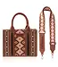 Wrangler Southwestern Print Dark Brown Small Canvas Tote / Crossbody