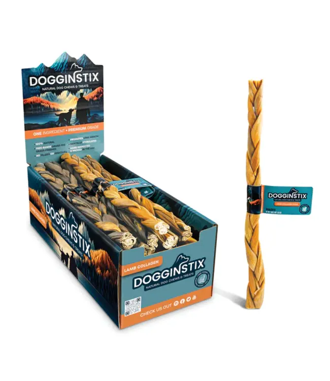 DogginStix Tresse de Collagène d'Agneau