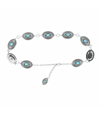 Ariat Chain Conchos Silver Turquoise Belt