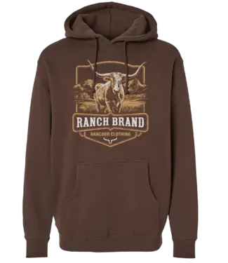 Ranch Brand Hoodie Unisexe Longhorn 3 Brun