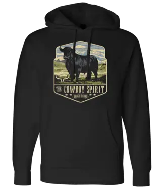 Ranch Brand Hoodie Unisexe Noir Steer 2