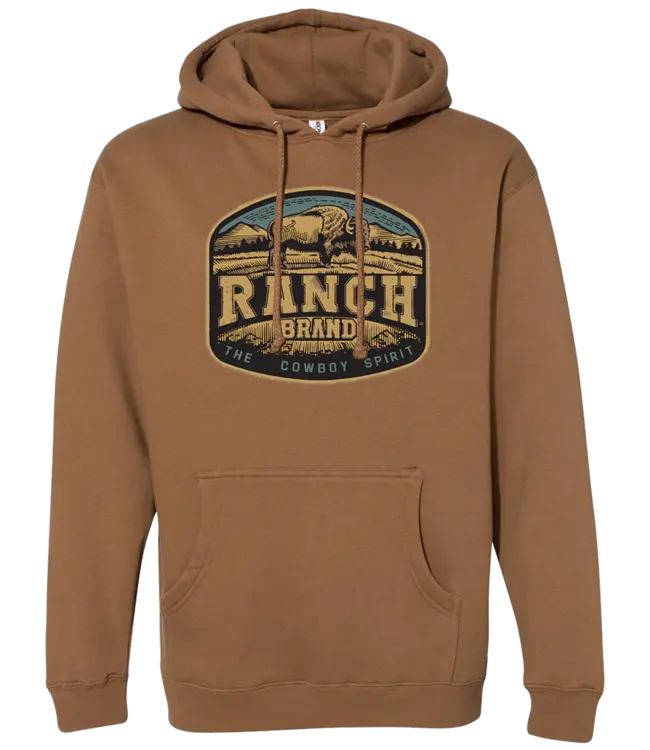 Ranch Brand Bison 2 Unisex Long Sleeves Saddle Hoodie