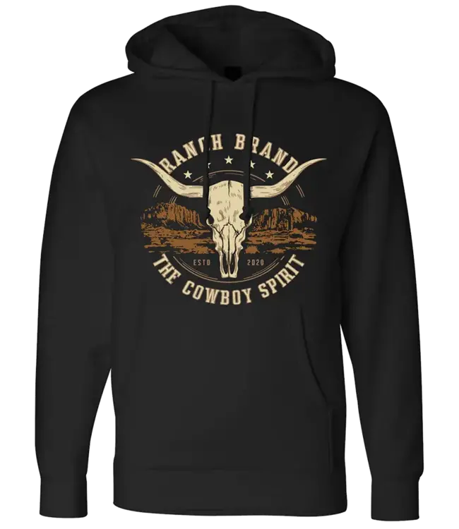 Ranch Brand Skull 3 Unisex Long Sleeves Black Hoodie