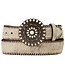 Nocona Calf Hair Circular Buckle Down Leather Belt