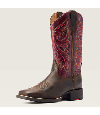 Ariat Bottes Western Round Up Back Zip Worn Mocha