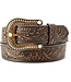 Ariat Brown Western Belt Leather Embossed Stones