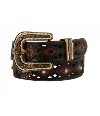 Angel Ranch Ceinture Western Aztec Cutout Conchos