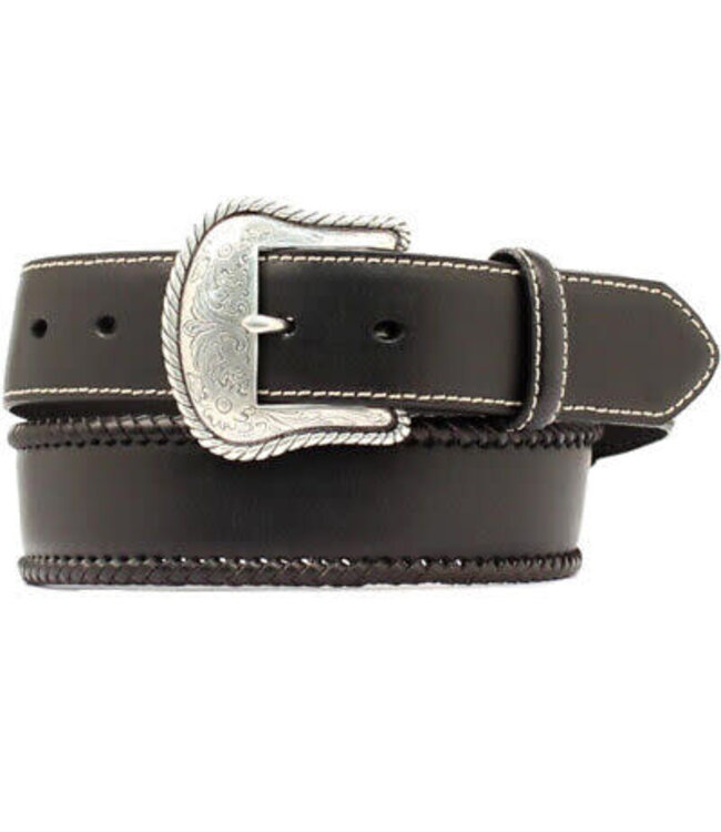 Nocona Belt Leather Top Hand Laced Black